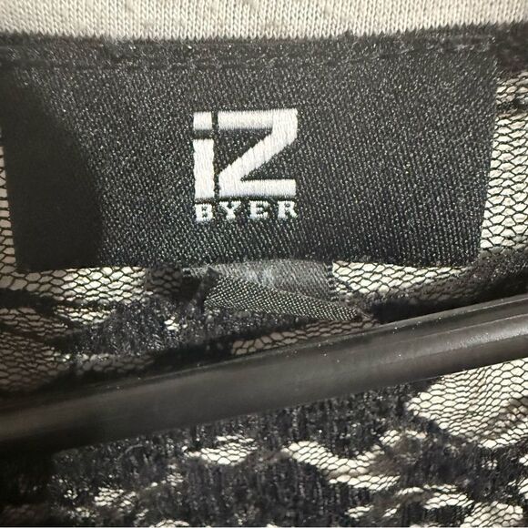 Iz Byer Blue and White Short Sleeve Asymmetrical Ruched Blouse - Picture 3 of 5